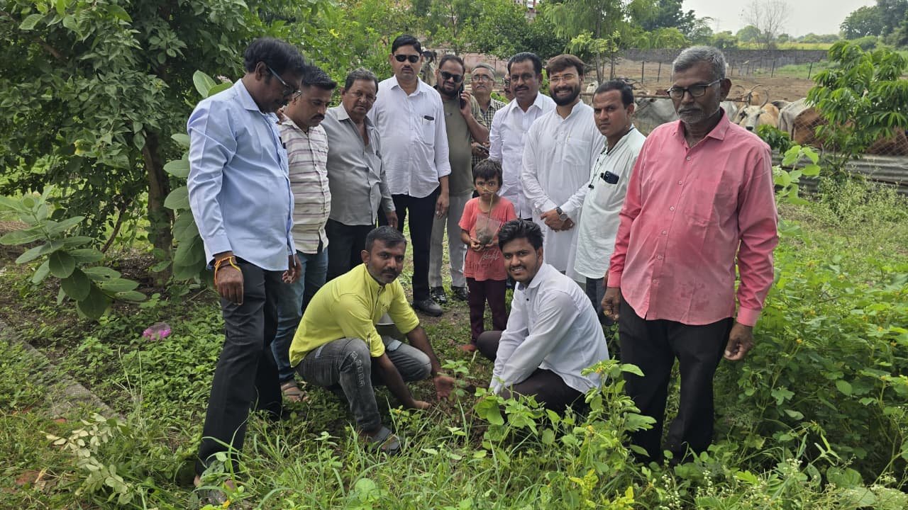 अमळनेरात भाजपा शहर तर्फे गोशाळेत वृक्षारोपण