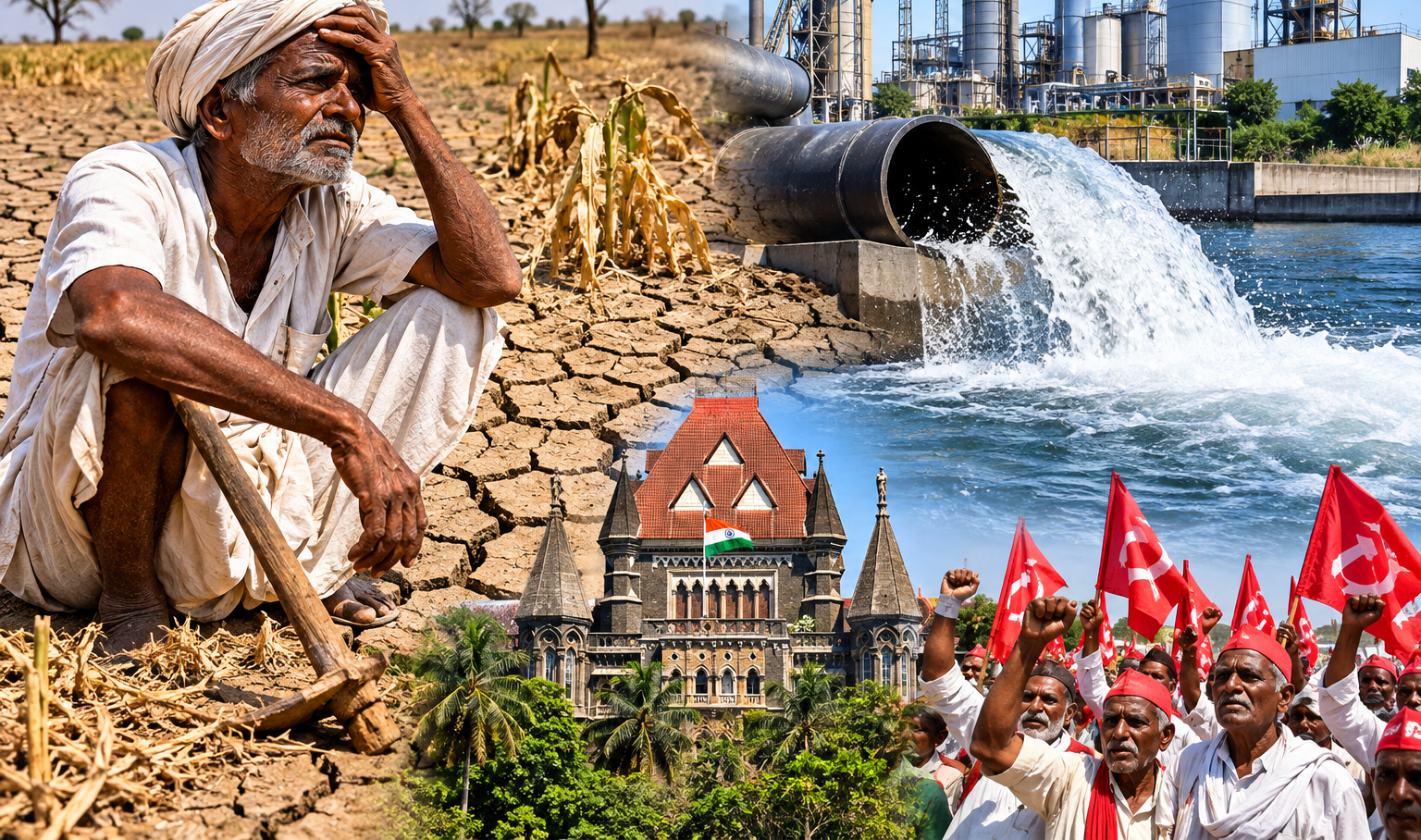दुष्काळ शेतकऱ्याच्या माथी, पाणी उ‌द्योगांच्या पदरी!    सरकारचा ५ ऑक्टोबरचा पाणी आदेश बेकायदेशीर; किसान सभा उच्च न्यायालयात आणि रस्त्यावरही लढणार