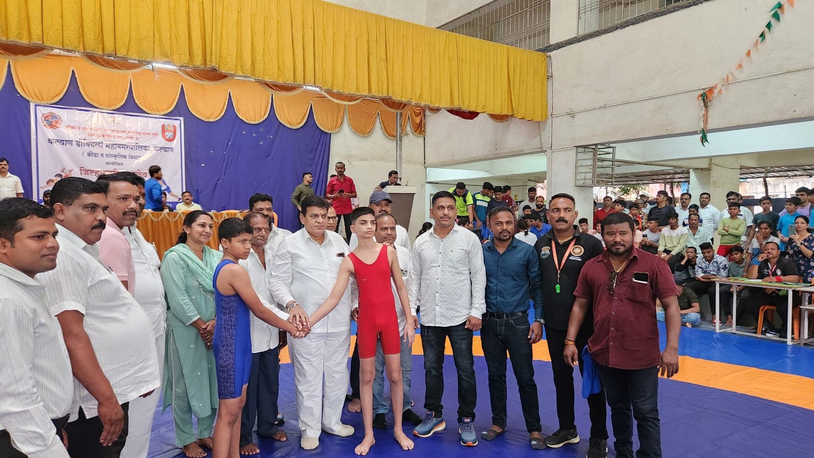 कल्याण येथे जिल्हास्तरीय शालेय कुस्ती स्पर्धा उत्साहात संपन्न.