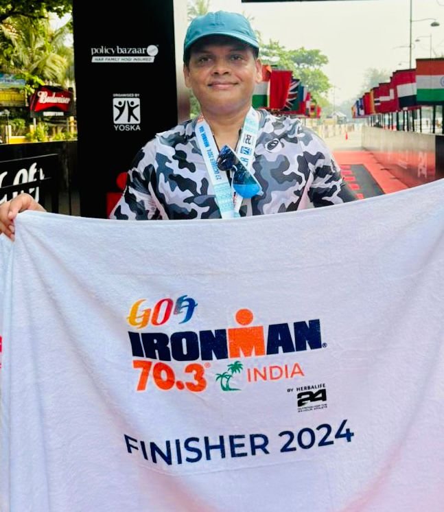 आयएएस राजेश पाटील बनले आयर्न मॅन   1.9 km पोहणे, 21 km धावणे, 90 km सायकलिंग आव्हानात्मक स्पर्धा पूर्ण