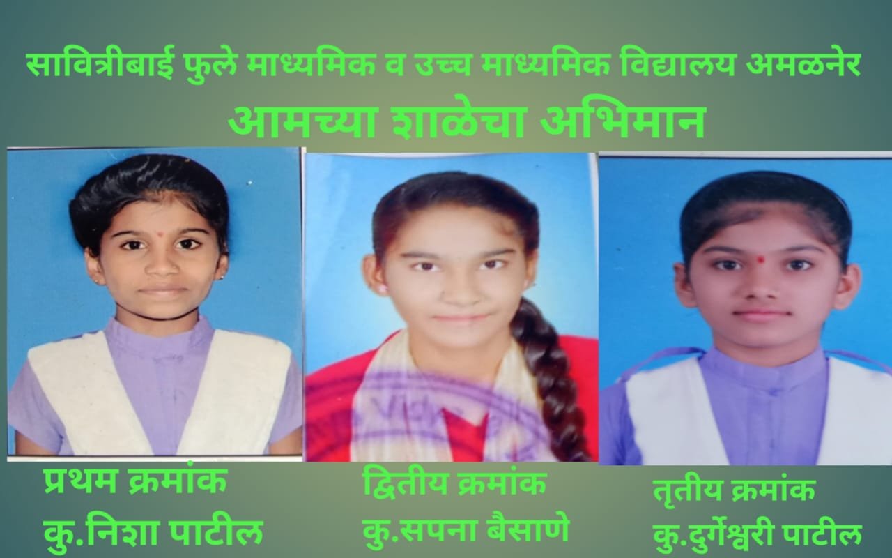 सावित्रीबाई फुले माध्यमिक विद्यालयाचा निकाल 100% शाळेची उज्वल यशाची परंपरा कायम