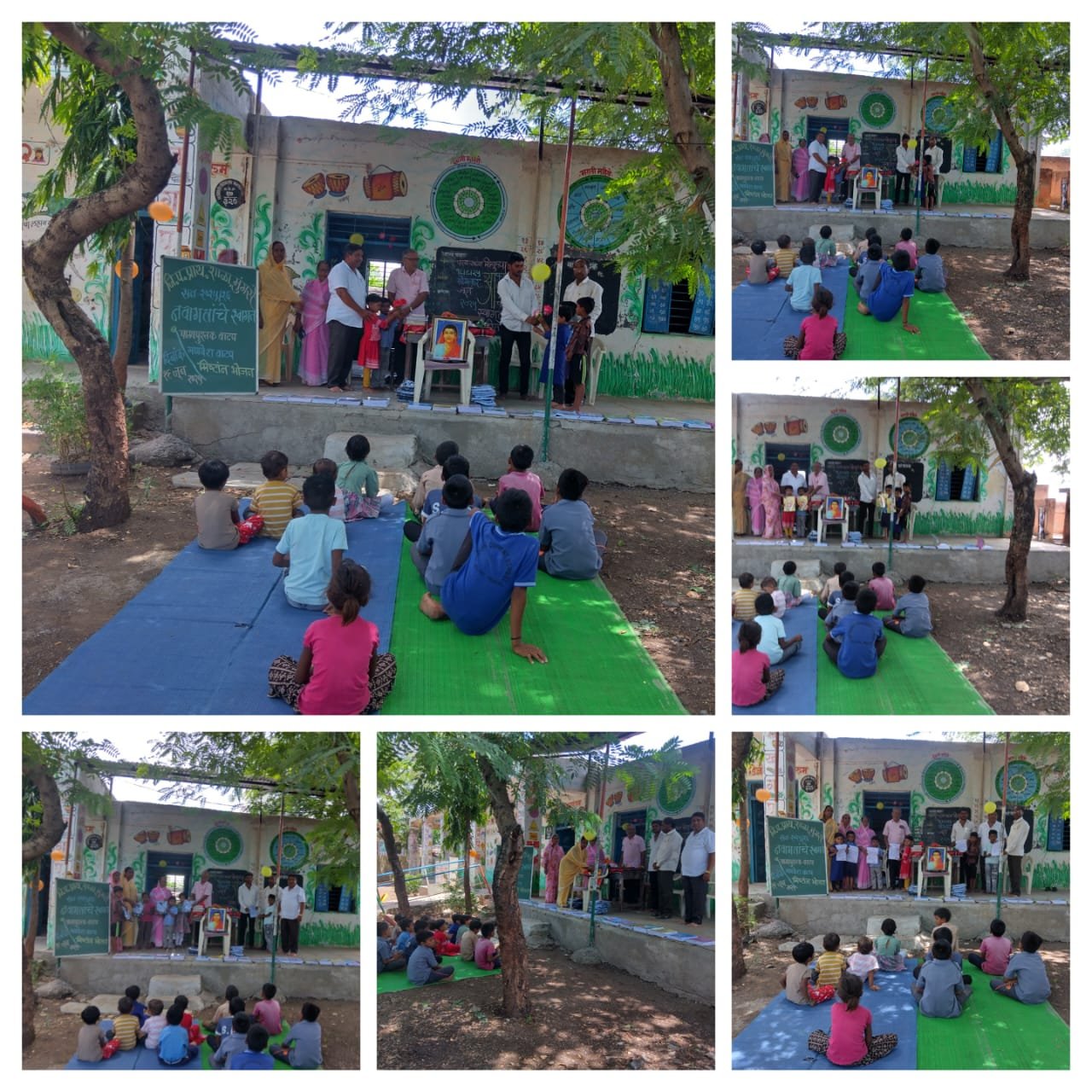 मुंगसे जि . प . मराठी शाळेत मुलांचे पुस्तके व ड्रेस देऊन स्वागत