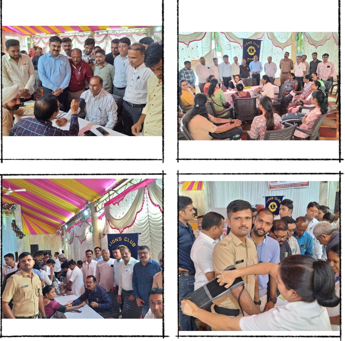 लायन्स क्लबचा उपक्रम : महसूल, पोलीस व अग्निशमन विभागातील २२० कर्मचाऱ्यांची मोफत आरोग्य तपासणी.. ,  सेवा सप्ताहात भव्य मोफत आरोग्य शिबिर संपन्न