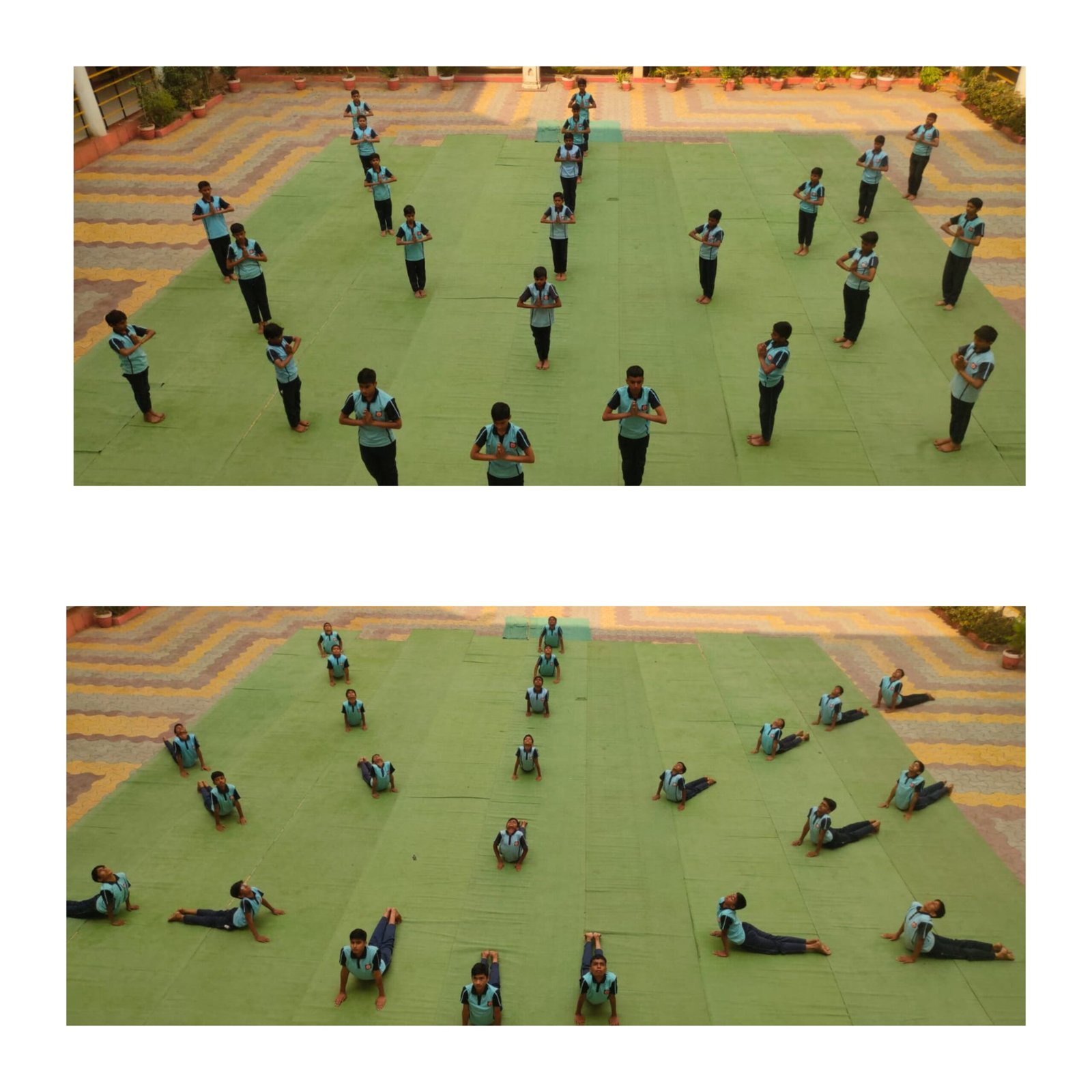 ए.टी.झांबरे माध्यमिक विद्यालयात देशभक्ती आणि आरोग्याचा जागर; ‘वंदे मातरम्’ व ‘सूर्यनमस्कार’ स्पर्धा उत्साहात