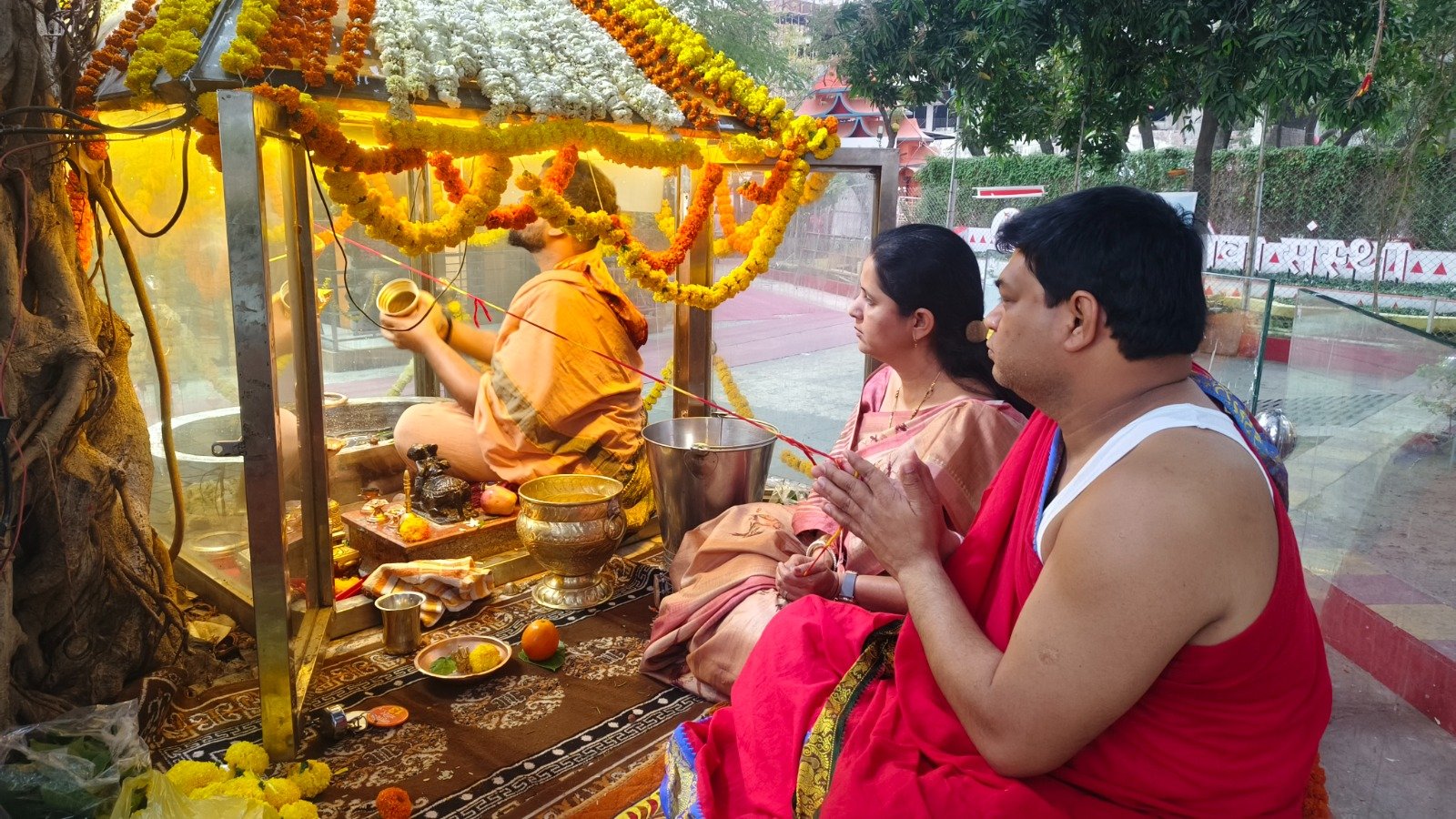 महाशिवरात्रीनिमित्त श्री मंगळग्रह मंदिरात लघु रुद्राभिषेक ः भाविकांची अलोट गर्दी