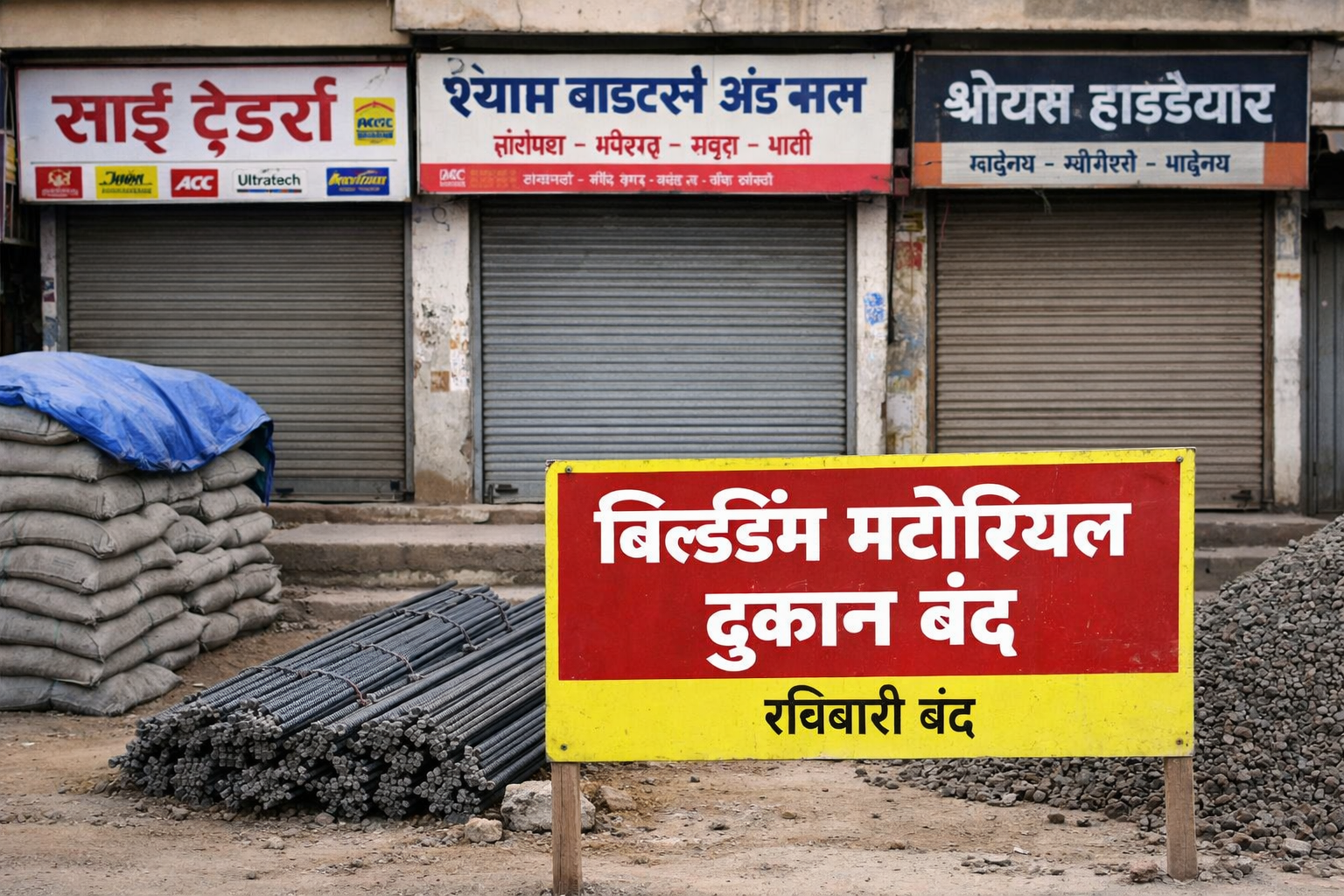 अमळनेर शहरातील सर्व बिल्डींग मटेरियल दुकाने दर रविवारी बंद राहणार