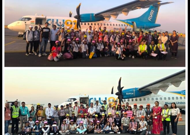 विमानातून शैक्षणिक सहल; विद्यार्थ्यांचे स्वप्न साकार ,  साने गुरुजी विद्यामंदिरचा अभिनव उपक्रम; चारमिनार ते रामोजी फिल्म सिटीपर्यंत ज्ञान आणि आनंदाची सफर