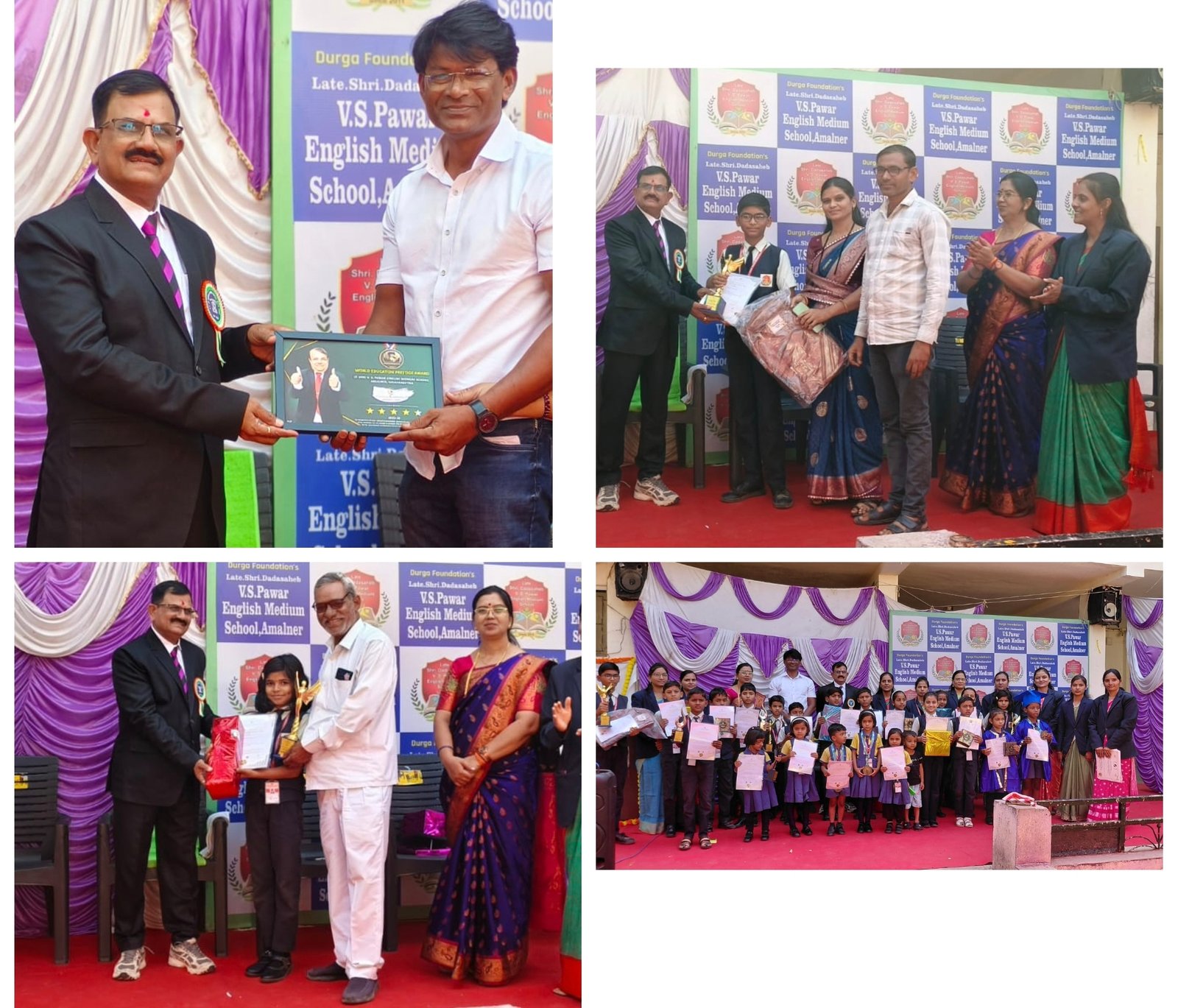 व्ही.एस. पवार इंग्लिश मीडियम स्कूलमध्ये सीनियर केजीच्या विद्यार्थ्यांचा पदवी प्रदान कार्यक्रम तसेच रंगोत्सव या आंतरराष्ट्रीय कला स्पर्धेचा बक्षीस वितरण समारंभ उत्साहात संपन्न