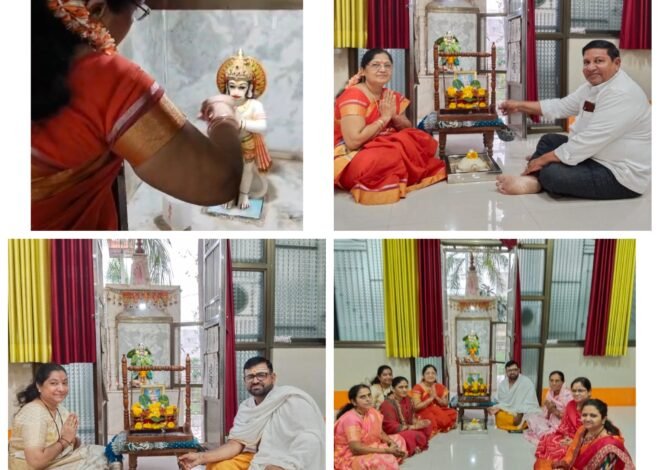 हनुमान जन्मोत्सव भक्तिभावात साजरा; संत गजानन महाराज मंदिरात पहाटेपासून धार्मिक कार्यक्रम,  स्तोत्र, आरती, पाळणा सोहळा आणि हरिनामाच्या गजरात भक्तांचा उत्स्फूर्त सहभाग