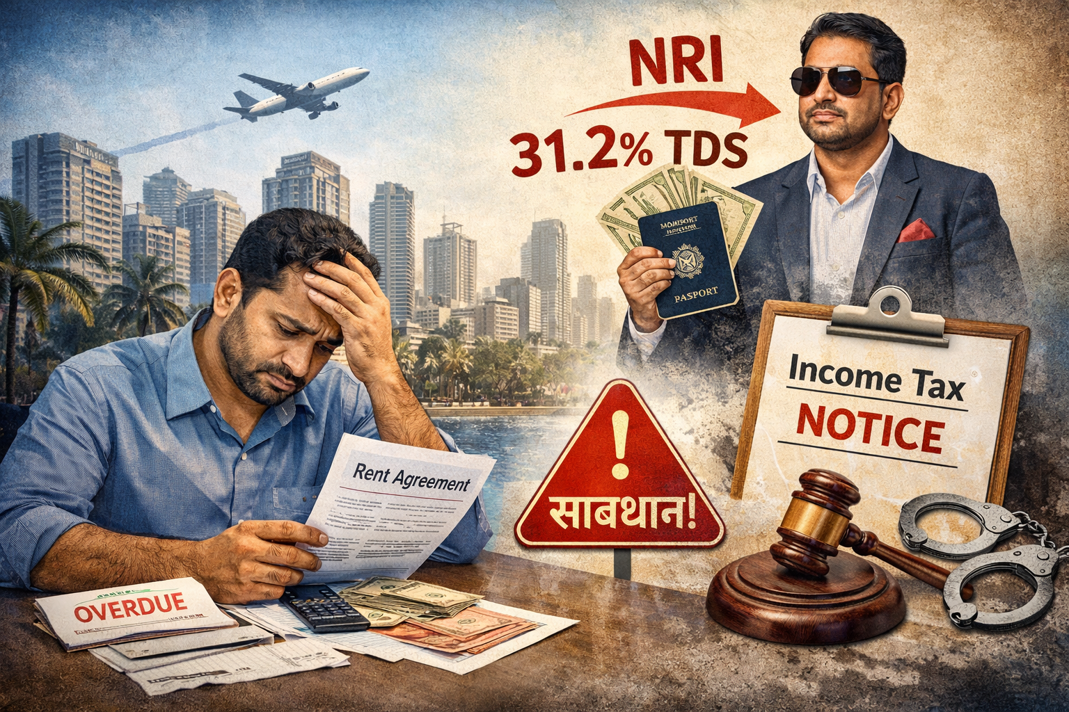 घरमालक NRI असल्यास भाडेकरूंना सावधानतेचा इशारा., ​सावधान! घरमालक ‘एनआरआय’ असल्यास ३१.२% टीडीएस भरणे बंधनकारक; माहिती लपवल्यास भाडेकरू अडचणीत.