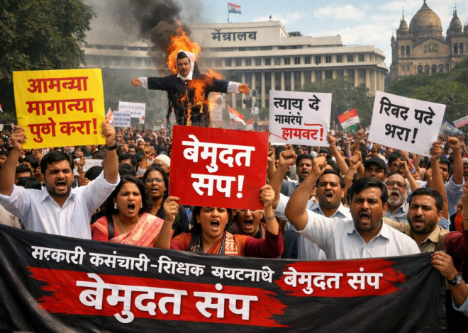 पेन्शन, भरती, सेवा प्रश्नांवरून राज्यात संपाची हाक  २१ एप्रिलपासून लाखो कर्मचारी-शिक्षक रस्त्यावर उतरणार