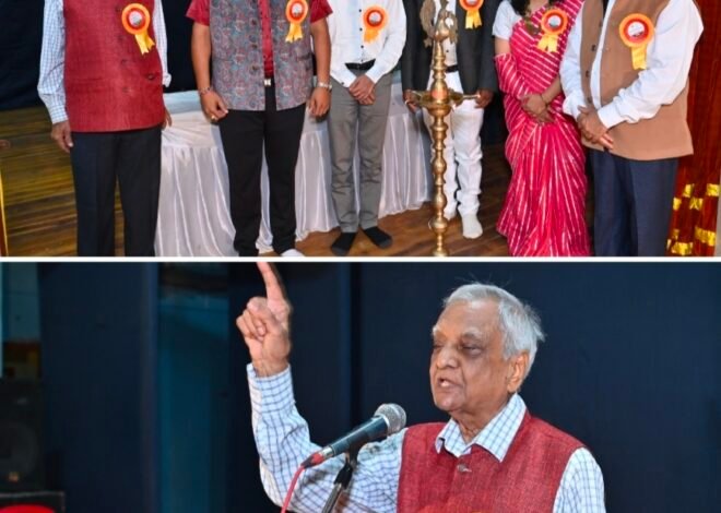 हास्याच्या फुलोऱ्यातून समाजमनाला आरसा , अमळनेरमध्ये हिंदी हास्य-व्यंग्य कवी संमेलनाला उत्स्फूर्त प्रतिसाद; अमृत महोत्सवी वर्षातील साहित्यिक सोहळ्याने रंगली सांस्कृतिक मैफल