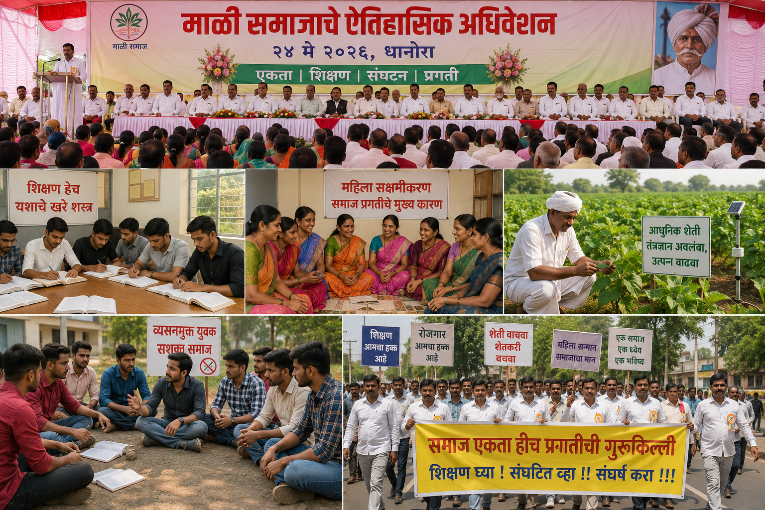 २४ मे २०२६ रोजी धानोरा येथे आयोजित माळी समाजाच्या ऐतिहासिक अधिवेशनाच्या निमित्ताने समाजाच्या वर्तमान परिस्थितीचा, अपेक्षांचा आणि जबाबदाऱ्यांचा वेध घेणारा हा लेख —