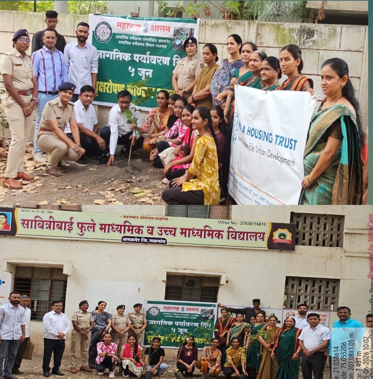 जागतिक पर्यावरण दिनानिमित्त सावित्रीबाई फुले विद्यालयात वृक्षारोपण