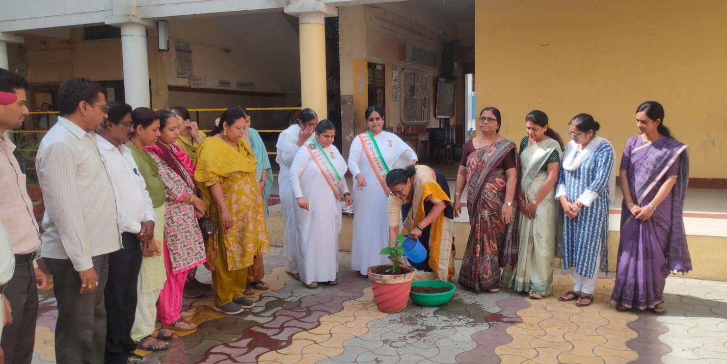 पर्यावरण दिनानिमित्त ए. टी. झांबरे माध्यमिक विद्यालयात वृक्षारोपण
