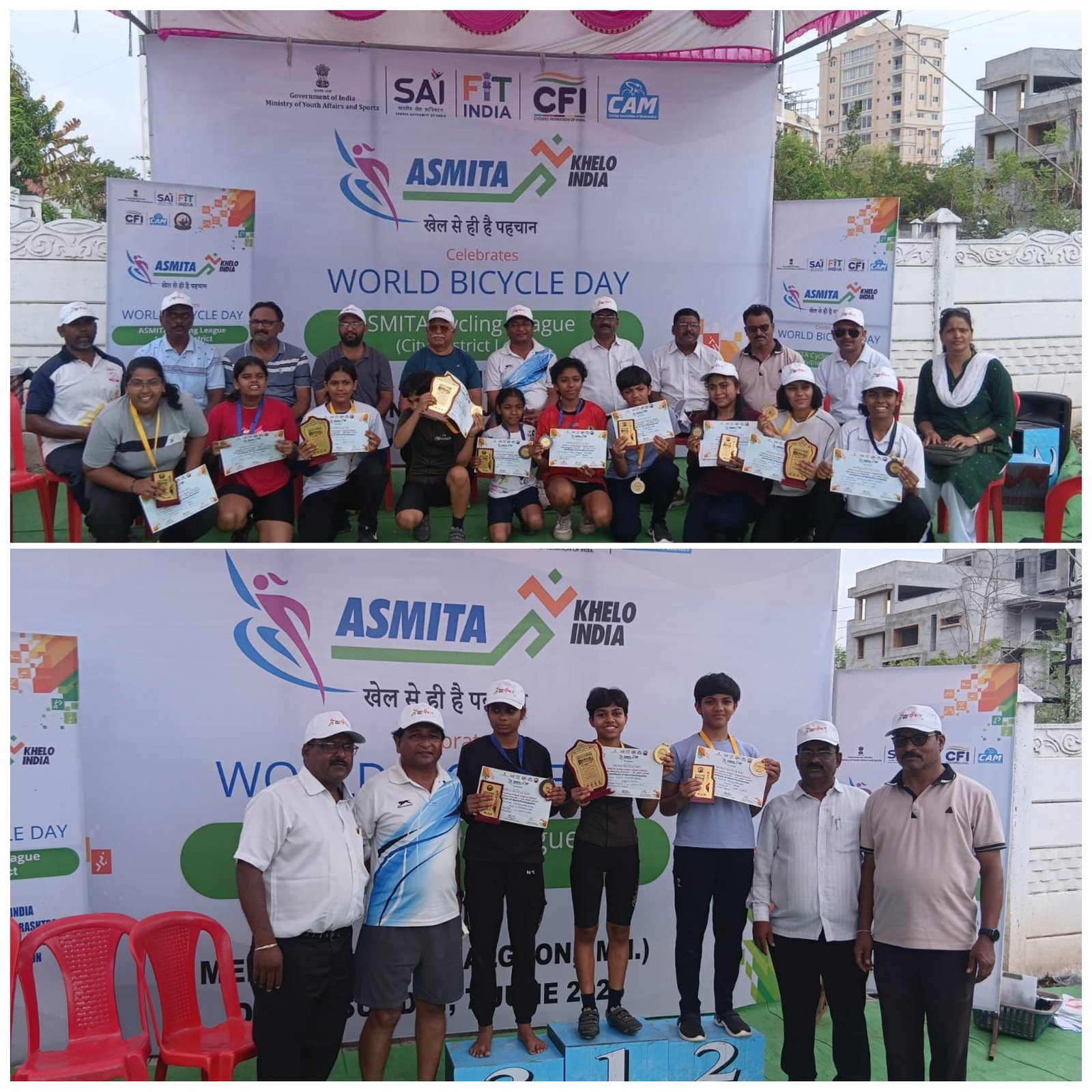 ‘अस्मिता खेलो इंडिया वूमेन्स सायकलिंग लीग’ला उत्स्फूर्त प्रतिसाद; वर्ल्ड सायकल डे निमित्त जळगावात रंगली थरारक सायकल स्पर्धा