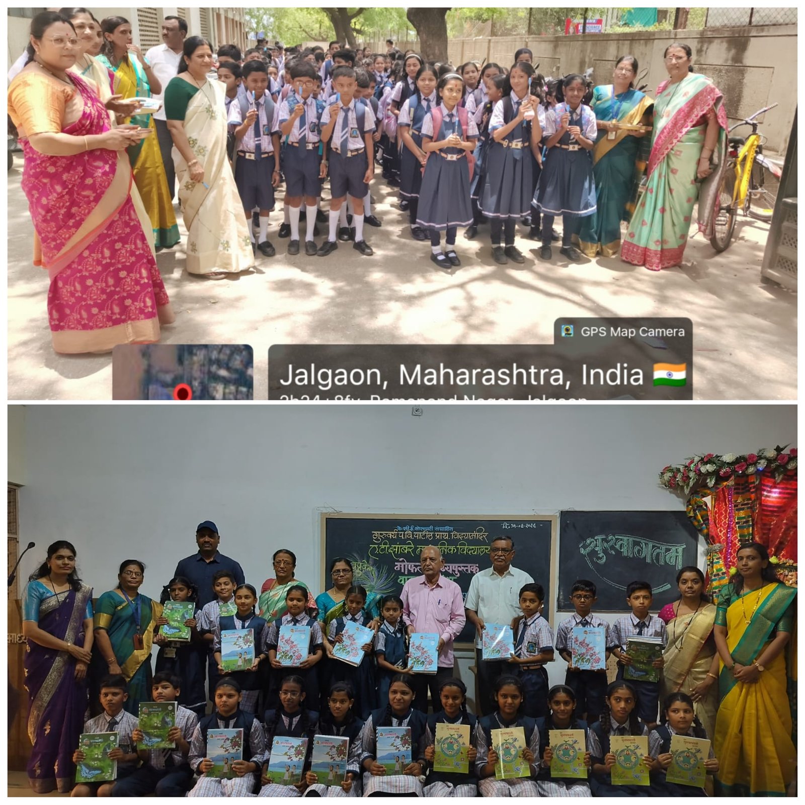 ज्ञान, संस्कार आणि पर्यावरण संवर्धनाचा संदेश; नवागत विद्यार्थ्यांचे औक्षण करून स्वागत, विद्यार्थ्यांच्या हस्ते वृक्षारोपण