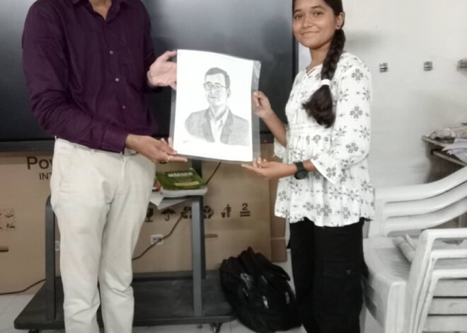 गुरुभक्तीचा हृदयस्पर्शी आविष्कार; विद्यार्थिनीने गुरुपौर्णिमेला साकारली शिक्षकांची जिवंत प्रतिमा
