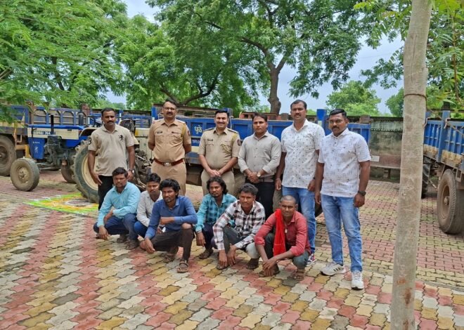 मध्यरात्री पोलिसांचा धडक छापा; अवैध वाळू वाहतुकीचे ६ ट्रॅक्टर जप्त!  अमळनेर पोलिसांची मोठी कारवाई; चालक ताब्यात, मूळ मालकांचा शोध सुरू