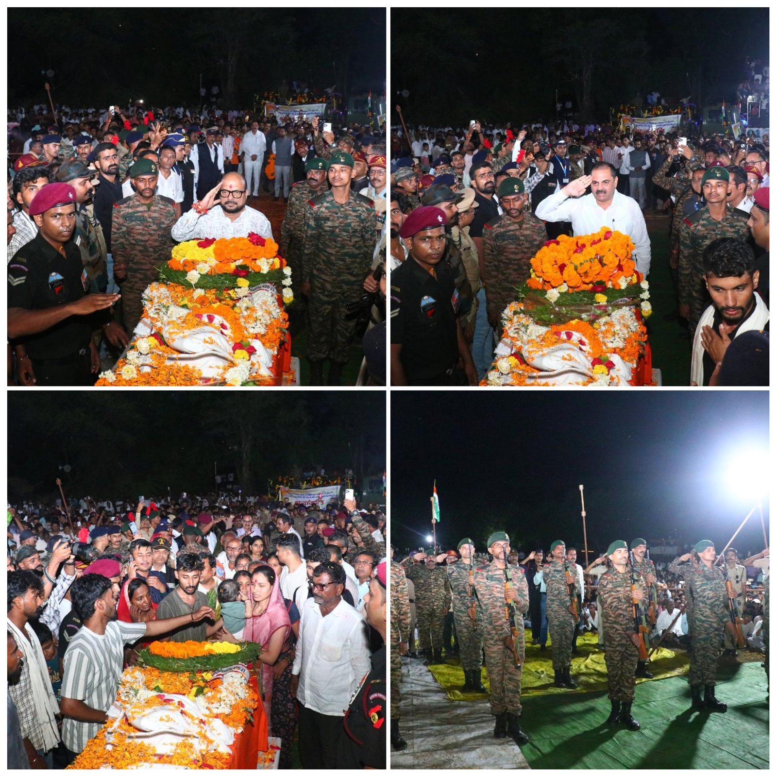 शासकीय इतमामात सेवारत सैनिक लान्स नायक रोहित पाटील यांना साश्रुनयनांनी अखेरचा निरोप*  *पालकमंत्री गुलाबराव पाटील यांनी कुटुंबीयांचे केले सांत्वन*  *”शहीद जवान अमर रहे”च्या घोषणांनी पंचक्रोशीतील ग्रामस्थांची श्रद्धांजली*